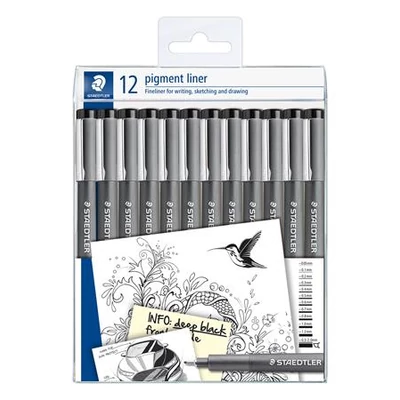 Tusfilc készlet, 12 különböző vonalvastagság, STAEDTLER 