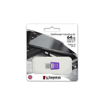Pendrive, 64GB, USB 3.2, USB/USB-C, KINGSTON 
