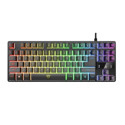 Billentyűzet, vezetékes, gaming, USB, HUN, TRUST 