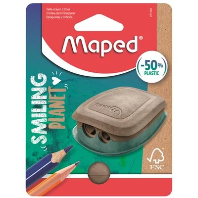 Hegyező, kétlyukú, tartályos, műanyag, FSC, MAPED 
