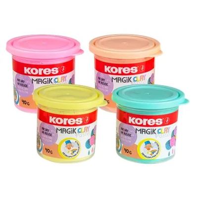 Gyurma,160 g, levegőre száradó, 4 pasztell szín, KORES 