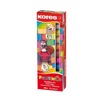 Gyurma, 200 g, 10 pasztell szín, KORES 
