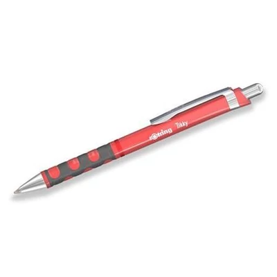 Golyóstoll, 0,8 mm, nyomógombos, tearózsa tolltest, ROTRING 