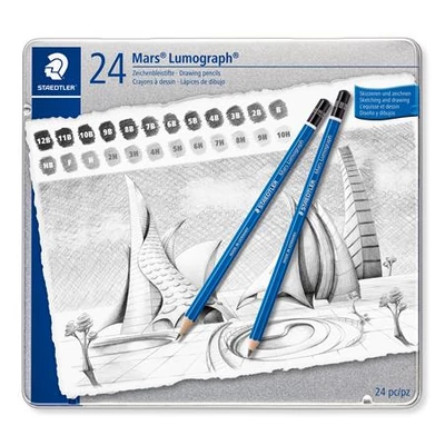 Grafitceruza készlet, fém doboz, hatszögletű, STAEDTLER 