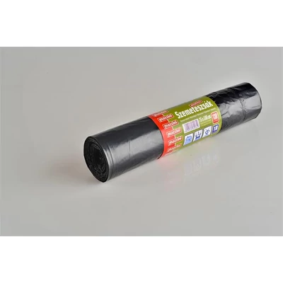 Szemeteszsák, újrahasznosított húzófüles, 130 l, 10 db, 75x100 cm, 32 µ, MAZZINI, fekete
