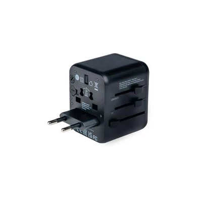 Utazó adapter, univerzális, 2xUSB, VERBATIM 