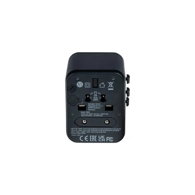 Utazó adapter, univerzális, USB-A(QC 3.0)/USB-C(PD20W)2xUSB, VERBATIM 