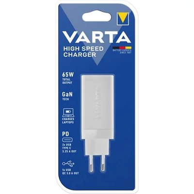Hálózati töltő, 1xUSB, 2x USB-C kimenet, 65W, VARTA 