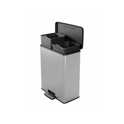Pedálos szemetes, újrahasznosított műanyag, kivehető vödörrel, 2x26 l, CURVER 