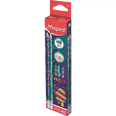 Grafitceruza radírral, HB, háromszögletű, MAPED 
