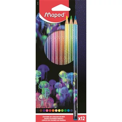 Színes ceruza készlet, háromszögletű, MAPED 