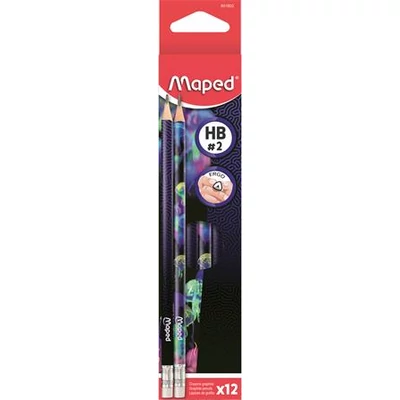 Grafitceruza radírral, HB, háromszögletű, MAPED 