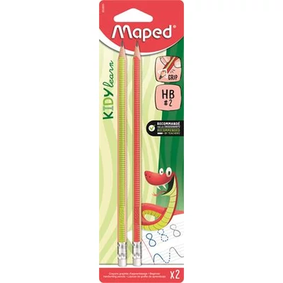 Írástanuló grafitceruza radírral, HB, háromszögletű, MAPED 