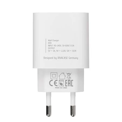 Hálózati töltő, 20W, USB-C, USB-C, USB-C/USB-C töltőkábel, RIVACASE 