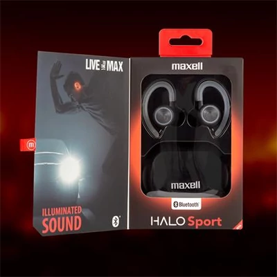 Fülhallgató, vezeték nélküli, Bluetooth, mikrofonnal, LED-es fülhallgató, MAXELL 