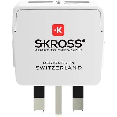 Adapter, Egyesült Királyságba utazóknak, USB, földelt, SKROSS
