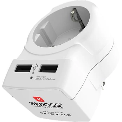 Adapter, Egyesült Államokba utazóknak, USB, földelt, SKROSS