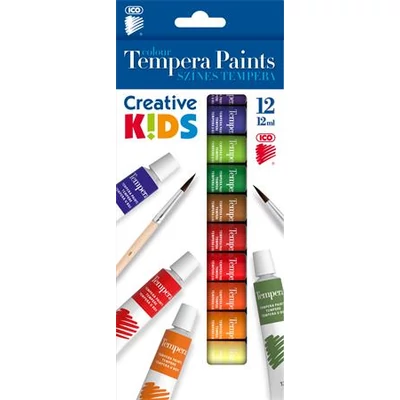 Tempera készlet, 12 darabos, ICO 
