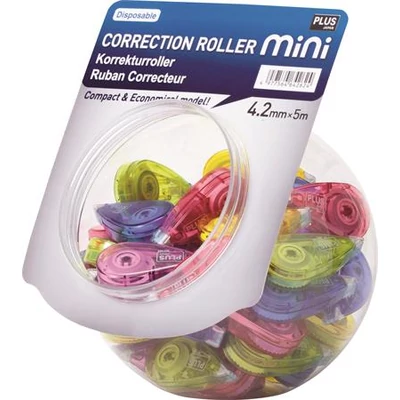 Hibajavító roller display, mini, 5 mm x 6 m, PLUS, vegyes színek