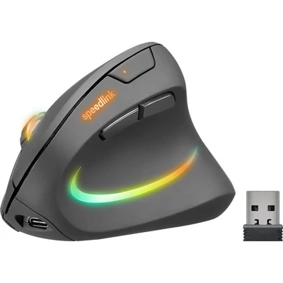 Egér, vezeték nélküli, optikai, vertikális, USB, SPEEDLINK 