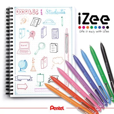 Golyóstoll, 0,35 mm, nyomógombos, PENTEL 