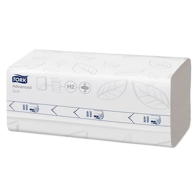 Kéztörlő, tömörített, Interfold, 2 réteg, 200 lap, H2 rendszer, Advanced, TORK 