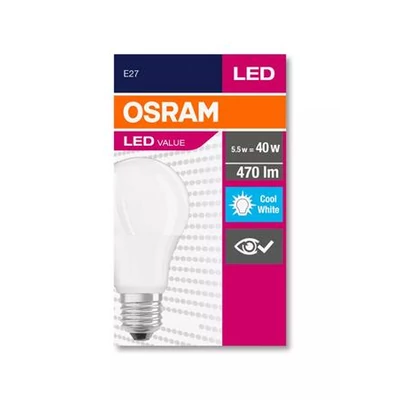 LED izzó, E27, gömb, A60, 5W, 470lm, 4000K (HF), OSRAM 