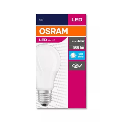 LED izzó, E27, gömb, A60, 8,5W, 806lm, 4000K (HF), OSRAM 