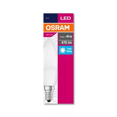 LED izzó, E14, gyertya, B35, 5,7W, 470lm, 4000K (HF), OSRAM 
