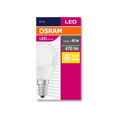 LED izzó, E14, kisgömb, P45, 5,7W, 470lm, 2700K (MF), OSRAM 