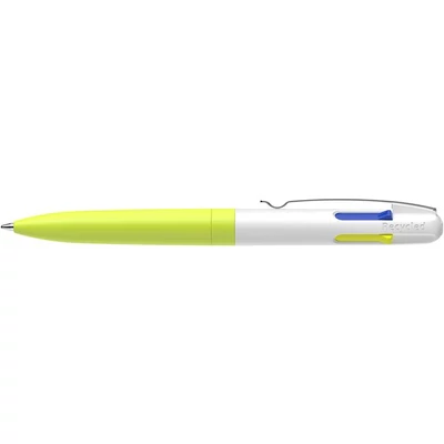 Golyóstoll, 0,5 mm, nyomógombos, négyszínű, SCHNEIDER 