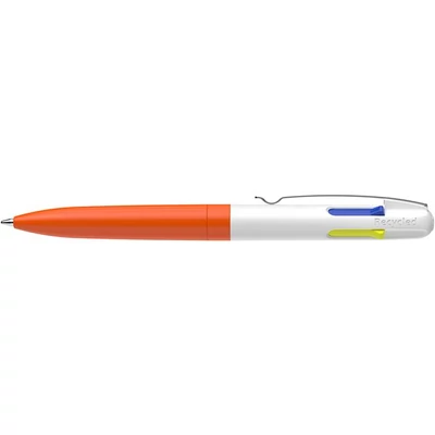 Golyóstoll, 0,5 mm, nyomógombos, négyszínű, SCHNEIDER 
