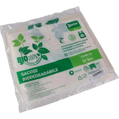 Ingvállas tasak, közepes, BIO, lebomló, 26x48+2x7 cm, 50 db, 