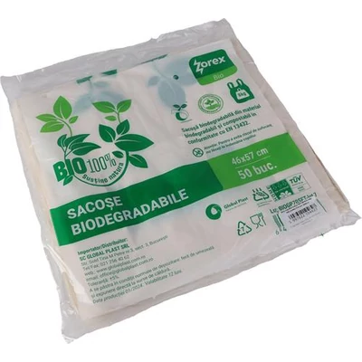 Ingvállas tasak, nagy, BIO, lebomló, 30x57+2x8 cm, 50 db, 