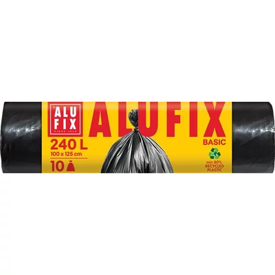 Szemeteszsák, 240 l, 10 db, 100x125 cm, 20 µ, ALUFIX 