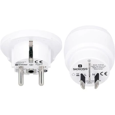 Adapter, Ausztráliába, Kínába, Európába utazóknak, földelt, SKROSS