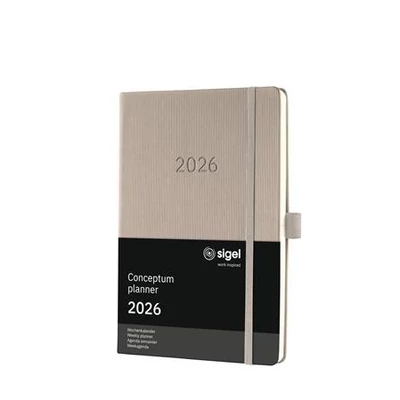 Naptár, A5, heti, 2026, kemény borító, SIGEL 