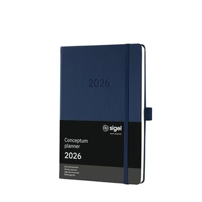 Naptár, A5, heti, 2026, kemény borító, SIGEL 