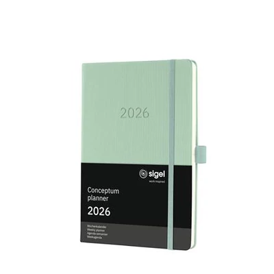 Naptár, A5, heti, 2026, kemény borító, SIGEL 