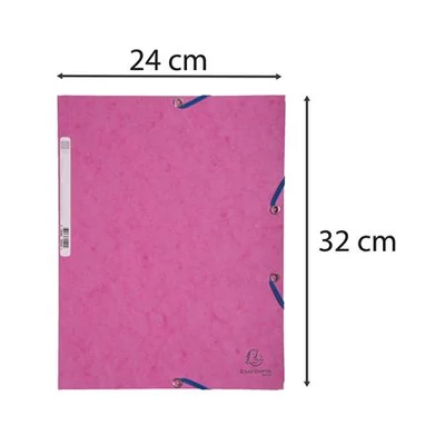 Gumis mappa, prespán, A4, EXACOMPTA, rózsaszín