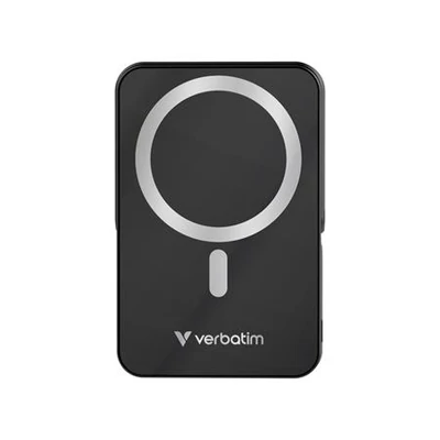 Power bank, külső akkumulátor, mágneses (vezeték nélküli), 10.000mAh, kitámasztó, VERBATIM 