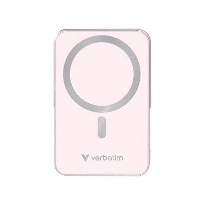 Power bank, külső akkumulátor, mágneses (vezeték nélküli), 10.000mAh, kitámasztó, VERBATIM 