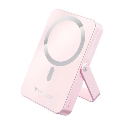 Power bank, külső akkumulátor, mágneses (vezeték nélküli), 10.000mAh, kitámasztó, VERBATIM 