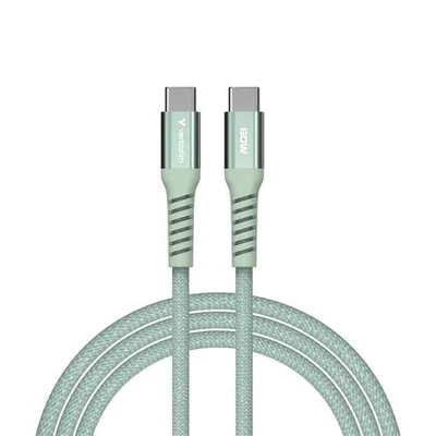 USB kábel, USB-C - USB-C, 1,2 m, 60W, mágneses, VERBATIM, zöld