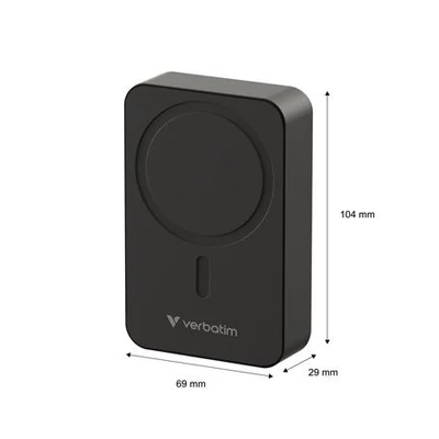 Power bank, külső akkumulátor, mágneses, 20.000mAh, kitámasztó, VERBATIM 