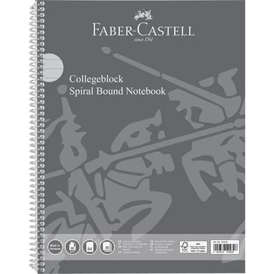 Spirálfüzet, A4, vonalas, 80 lap, perforált, lyukasztott,  FABER-CASTELL