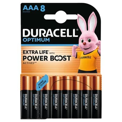 Elem, AAA mikro, 8 db, műanyagmentes, DURACELL 
