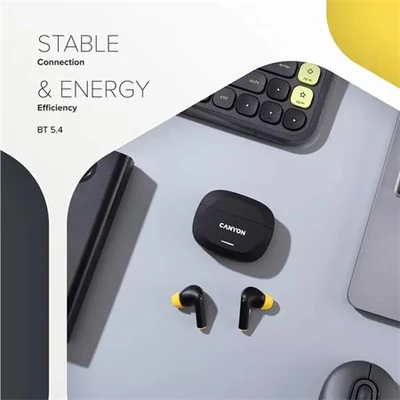 Fülhallgató, TWS vezeték nélküli, Bluetooth 5.4, CANYON 