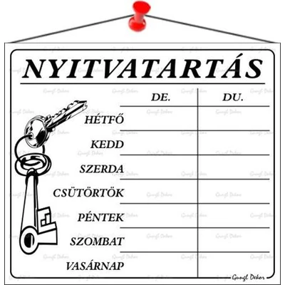 Információs tábla, 20x17,5 cm, 