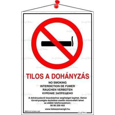 Információs tábla, 21x30 cm, többnyelvű, 